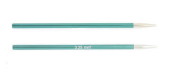 47512 Knit Pro Спицы съемные для вязания Zing 3,25мм для длины тросика 28-126см, алюминий, изумрудный, 2шт