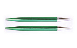 47510 Knit Pro Спицы съемные для вязания Zing 8мм для длины тросика 28-126см, алюминий, изумрудный 2шт