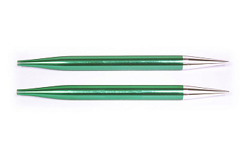 47510 Knit Pro Спицы съемные для вязания Zing 8мм для длины тросика 28-126см, алюминий, изумрудный 2шт