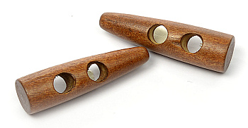 Пуговицы деревянные TBY BT.WD.056 цв.002 коричневый 80L-51мм, 2 прокола, 20 шт