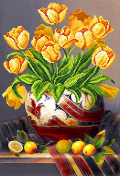 Рисунок на шелке МАТРЕНИН ПОСАД арт.37х49 - 4100 Тюльпаны