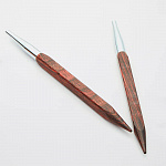 25402 Knit Pro Спицы съемные для вязания Cubics 4,5мм для длины тросика 28-126см, дерево, коричневый, 2шт