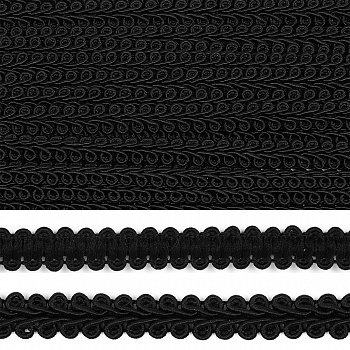 Тесьма Шанель плетеная TBY шир.12мм 0384-0018 цв.черный уп.9м