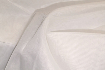 Ткань вуаль с утяжелителем Люкс МСР, 300см, 52г/м², 100% ПЭ, цв. белый рул.40-45м