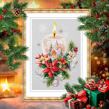 Набор для вышивания ЧУДЕСНАЯ ИГЛА арт.100-231 Рождественская свеча 16х23 см