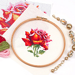 Набор для вышивания ЧУДЕСНАЯ ИГЛА арт.150-003 Красная роза 11х11 см