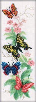 Набор для вышивания РТО арт.M146 Бабочки и цветы 16х45 см