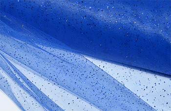 Фатин с глиттером средней жесткости блестящий арт. G.TRM.033 шир.150 см, 100% ПЭ уп.50м цв.33 синий