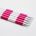 42030 Knit Pro Спицы чулочные для вязания SmartStix 4,5мм/20см, алюминий, серебристый/охра, 5шт