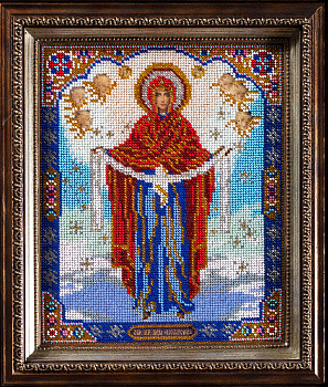 Набор для вышивания бисером КРОШЕ арт. В-174 Богородица Покрова 20x25 см