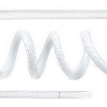 Шнурки круглые полиэфир 4 мм цв.белый F101/S501 арт.TBY 7290-0043, длина 130 см, уп. 50 шт