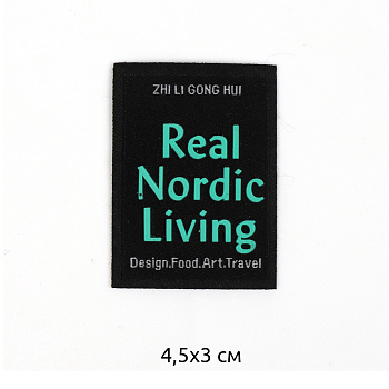 Аппликации пришивные арт.TBY.2411 Real Nordic Living 4,5х3см,черный уп.20 шт