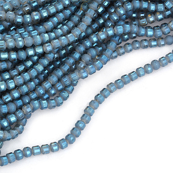 Бусины (стекло) на нитях арт.TBY-RM-2  6мм  цв.04 голубой уп.2шт х100 бусин