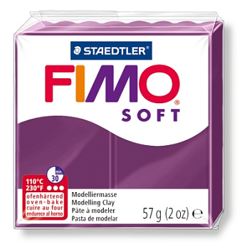 FIMO Soft полимерная глина, запекаемая в печке, уп. 56г цв.королевский фиолетовый арт.8020-66