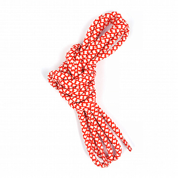 Шнурки круглые 5мм с наполнителем дл.100см цв. бело-красный шашки (25 компл)