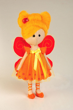 Набор для изготовления куклы из фетра с волосами из шерсти арт.ПФ-1206 Фея-Бабочка 17,5 см