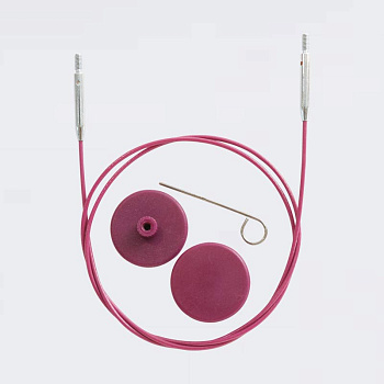 10663 Knit Pro Тросик для спиц (заглушки 2 шт, кабельный ключик) длина 35 см (длина со спицами 60 см)