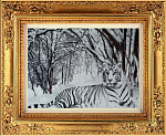 Схема для вышивания бисером с нанесенным рисунком ИМПЕРИЯ БИСЕРА арт.ИБ-07 Белый тигр 60х40 см