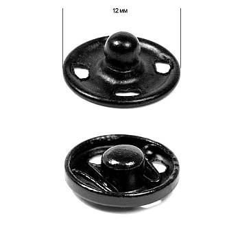 Кнопка пришивная TBY-SBI 12 мм цв. черный уп. 6 листов по 36 кнопок