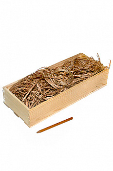 Коробка деревянная 111 прямоуг. + наполнитель + шнур ( 33х13х6см )