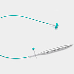 36611 Knit Pro Тросик Mindful (заглушки 2шт, кабельный ключик), длина 20см, нержавеющая сталь с нейлоновым покрытием, бирюзовый