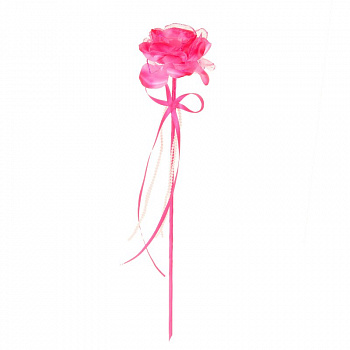 СЛ.309807 Цветок-конфетница для букетов Роза розовая с бантиком