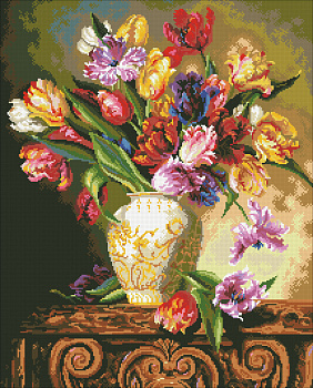 Набор Паутинка для изготовления картины со стразами арт.М223 Букет тюльпанов 50х62 см