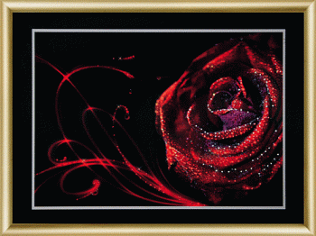 Набор ЧМ арт. КС-151 для изготовления картины со стразами Красный бархат 30,3x42 см