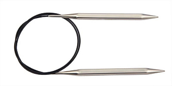 12217 Knit Pro Спицы круговые для вязания Nova cubics 4мм/100см, никелированная латунь, серебристый