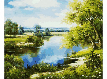 Картины по номерам Белоснежка арт.БЛ.167-AB Лесное озеро 40х50 см