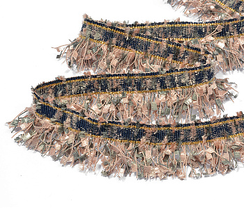 Тесьма в стиле Шанель с бахромой арт.TBY-SH01 шир.35мм цв.4 лиловый уп.13,71м