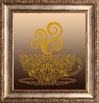 Набор для вышивания бисером СЛАВЯНОЧКА арт. НКС-3022 Чашечка в золоте 28,5х31 см