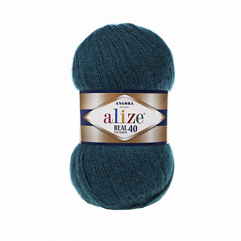 Пряжа для вязания Ализе Angora Real 40 (40% шерсть, 60% акрил) 5х100г/480м цв.017 петроль