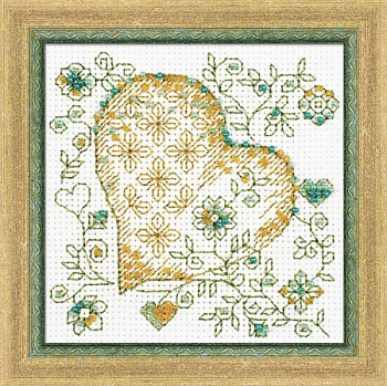 Набор для вышивания РИОЛИС арт.1353 Золотое сердце 10х10 см