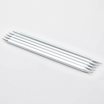 12115 Knit Pro Спицы чулочные для вязания Nova cubics 7мм/15см, никелированная латунь, серебристый, 5шт