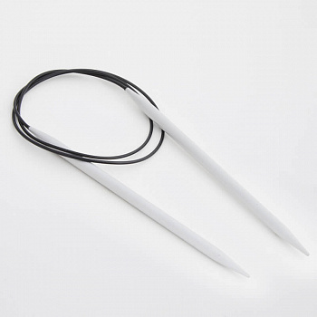 45335 Knit Pro Спицы круговые для вязания Basix Aluminum 4мм/80см, алюминий, серебристый
