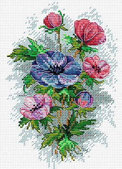 Набор для вышивания ЖАР-ПТИЦА арт.М-122 Цветы осени 18х15 см