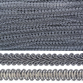 Тесьма Шанель плетеная TBY шир.12мм 0384-0016 цв.F311 т.серый уп.18,28м