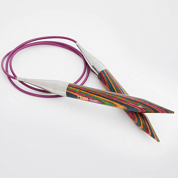 21339 Knit Pro Спицы круговые для вязания Symfonie 5мм/80см, дерево, многоцветный
