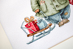 Набор для вышивания LUCA-S арт. B1160 Рождественская свинка-2 12х20 см