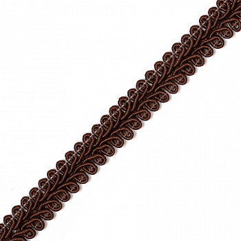 Тесьма Шанель плетеная шир.12мм цв.коричневый уп.18,28м А