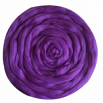 Шерсть для валяния ТРО Гребенная лента (100%полутонкая шерсть) 100г цв.0078 фиолетовый