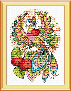 Набор для вышивания ЖАР-ПТИЦА арт.М-049 Сказочная птица 24х16 см
