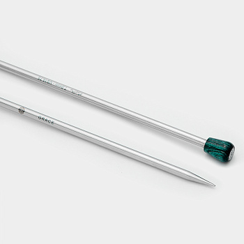 36209 Knit Pro Спицы прямые для вязания Mindful 12мм/25см, нержавеющая сталь, серебристый, 2шт