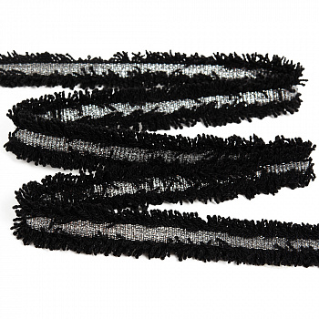 Тесьма Шанель арт.TBY SH94 шир.10мм цв.черный/серебро уп.13,71м