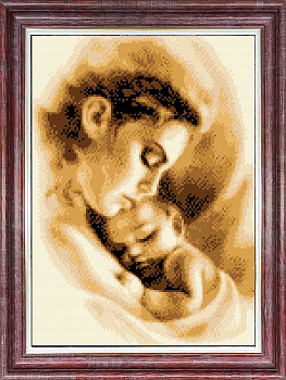 Канва с нанесенным рисунком КАРОЛИНКА арт. КК-052 Мать и ребенок 23х30 см