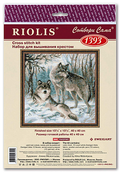 Набор для вышивания РИОЛИС арт.1393 Волчья пара 40х40 см