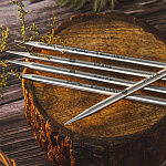 36013 Knit Pro Спицы чулочные для вязания Mindful 6мм/15см, нержавеющая сталь, серебристый, 5шт