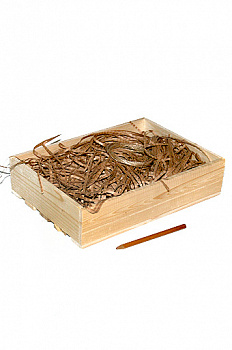 Коробка деревянная 110 прямоуг. + наполнитель + шнур ( 28х20х6см )