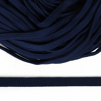 Шнур плоский полиэфир 12 мм классическое плетение цв.112 т.синий уп.50 м